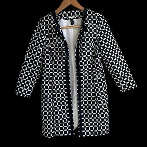 Monochrome Checkered Varsity Jacket